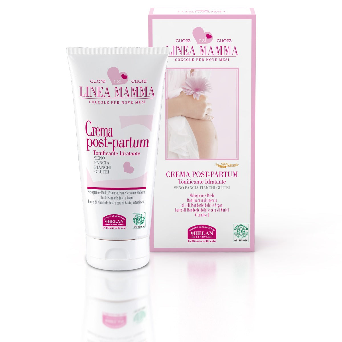 Crema Post Partum Tonificante e idratante, soffice e lenitiva, per seno, pancia, fianchi e glutei
