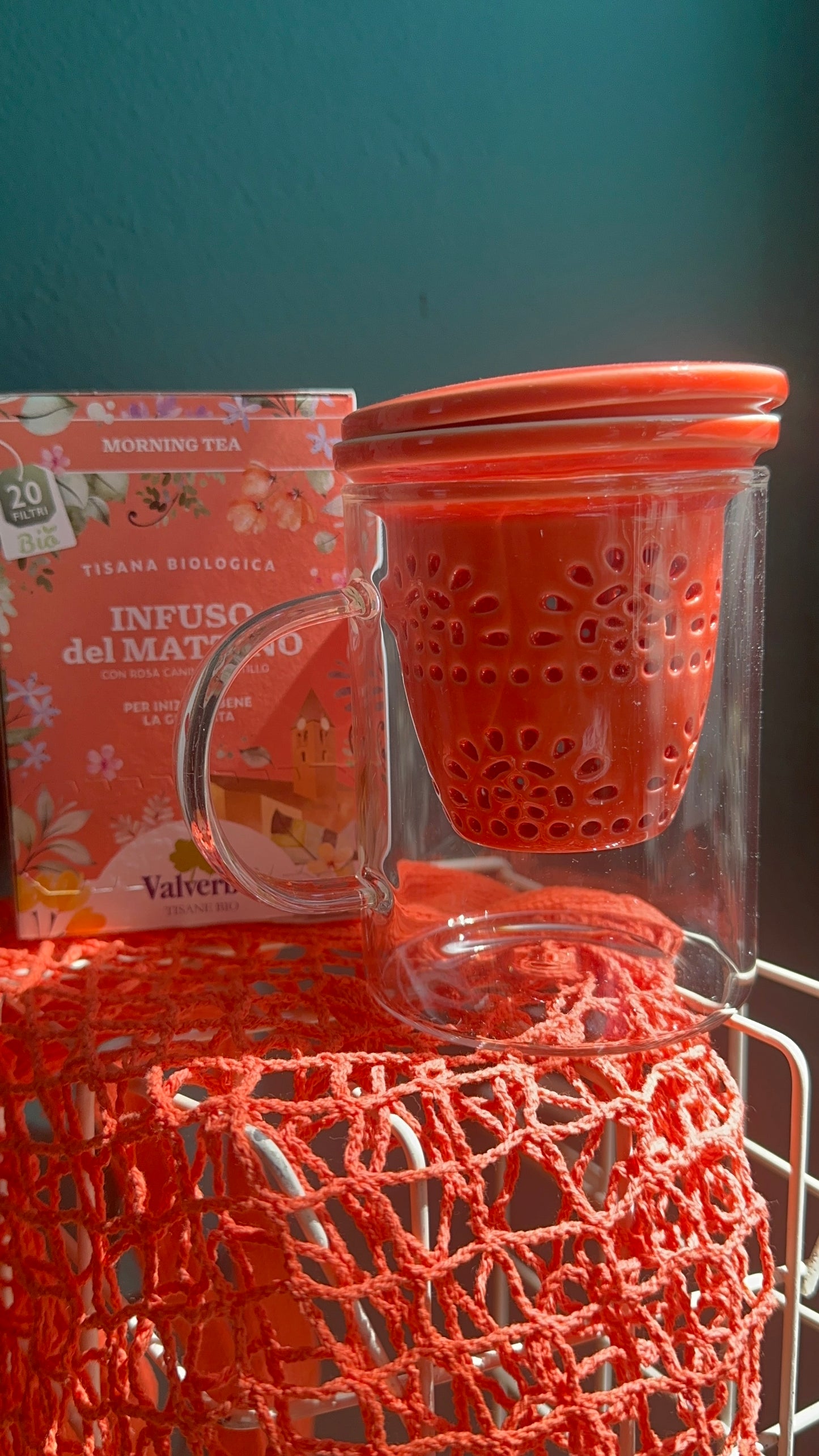 Tazza lavorata a mano arancio
