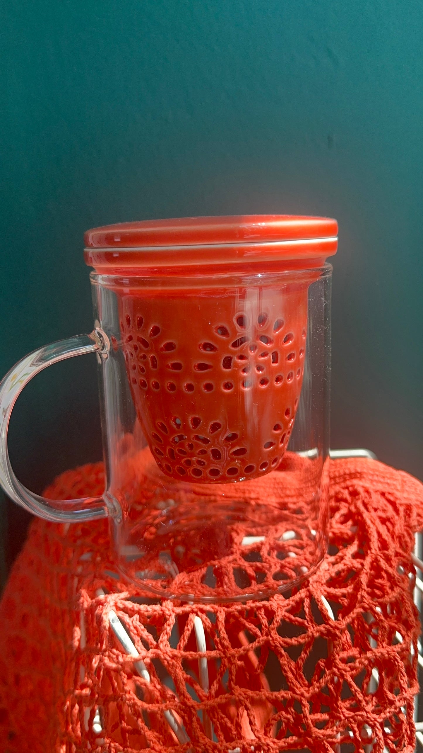 Tazza lavorata a mano arancio