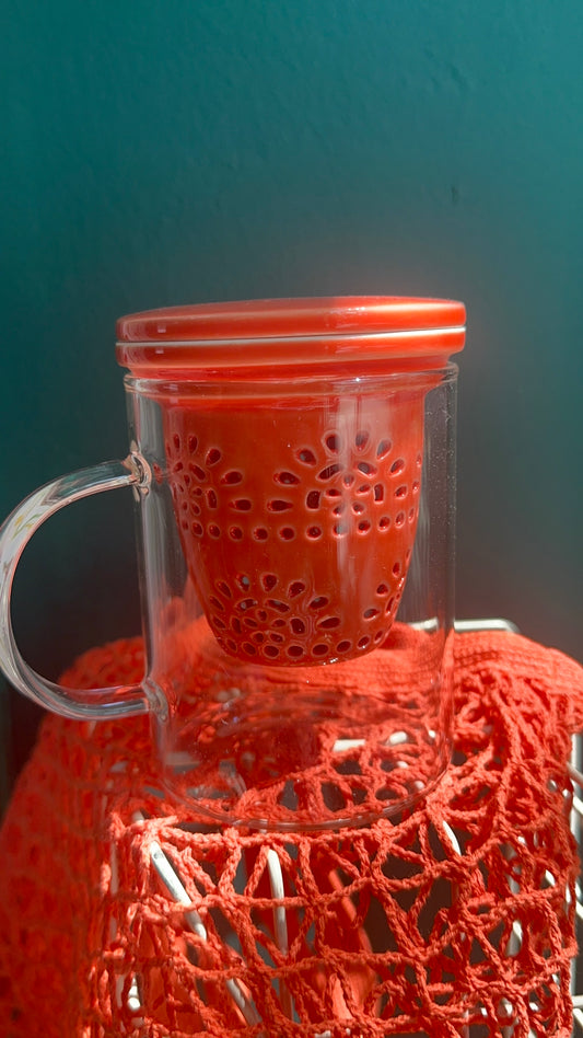 Tazza lavorata a mano arancio