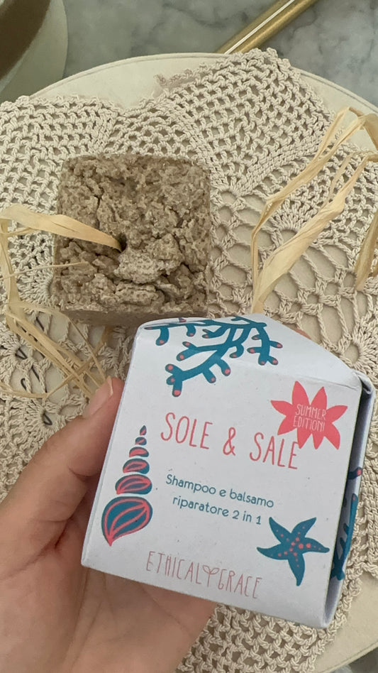 Shampoo e balsamo sole e sale
