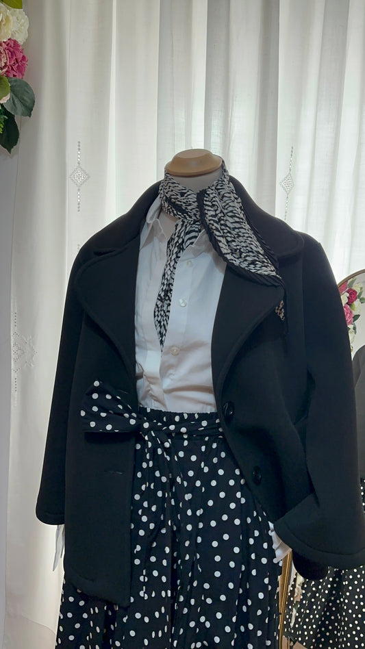 Giacca Nera Manica 3/4 Stile Anni '50